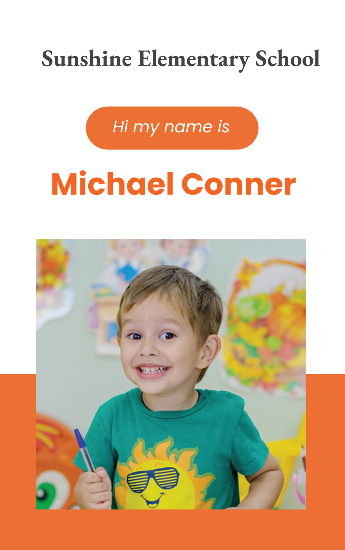 Free Child/Kid School ID Card Template