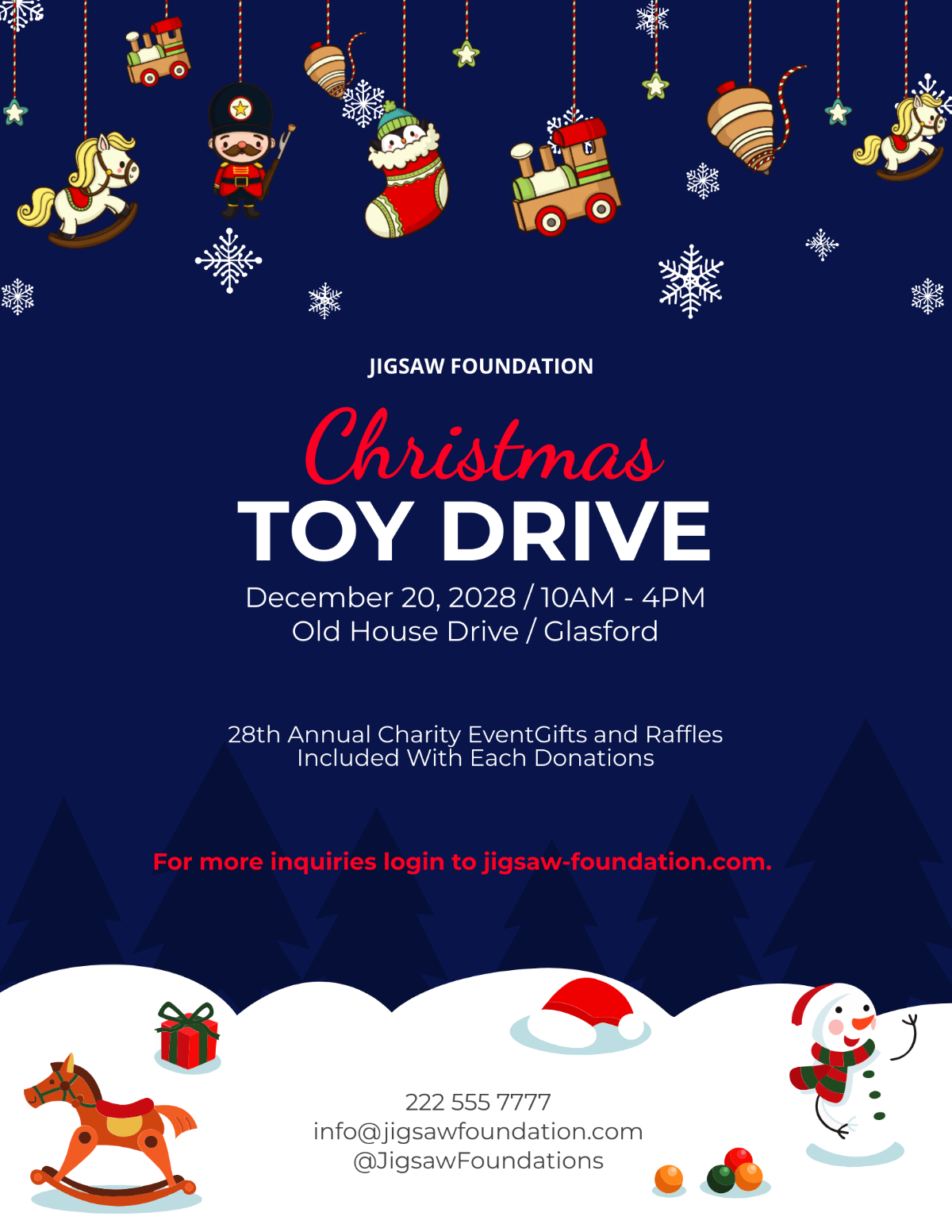 Free Toy Drive Christmas Flyer Template