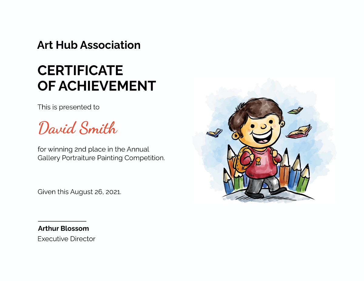 Free Certificate of Painting Award Template