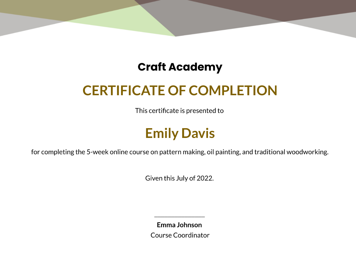 Online Course Completion Certificate Template - Edit Online & Download