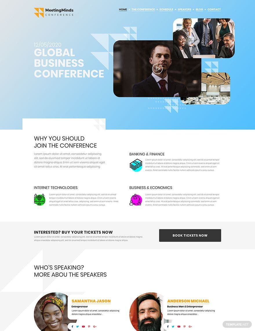 Conference PSD Landing Page Template