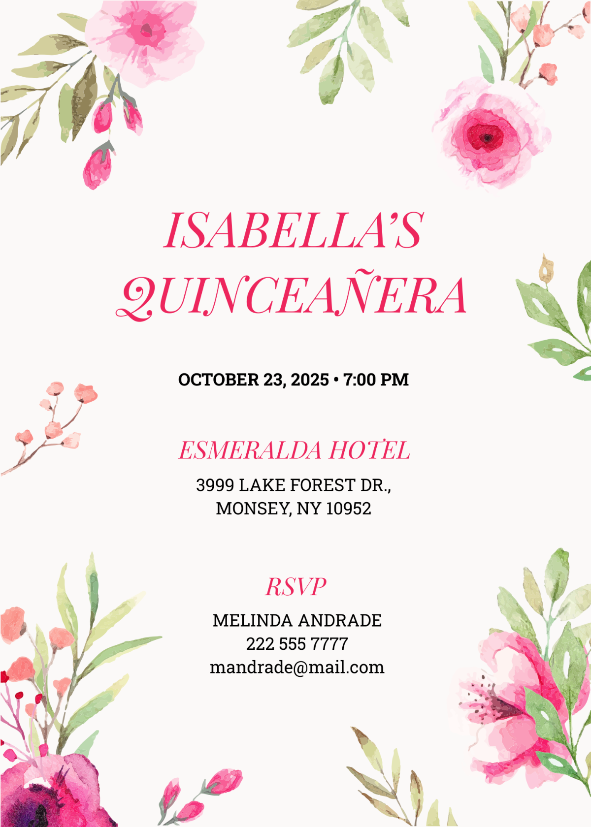 Free Quinceañera Invitation Templates, Editable and Printable