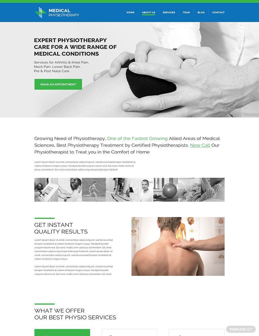 Physiotherapy PSD Landing Page Template