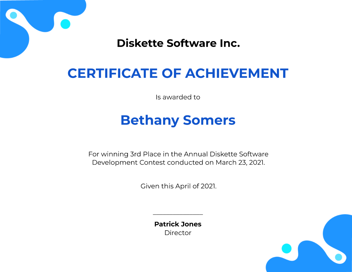 Free Software Award Certificate Template