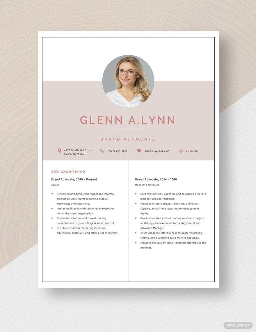 Brand Advocate Resume in Pages, Word - Download | Template.net