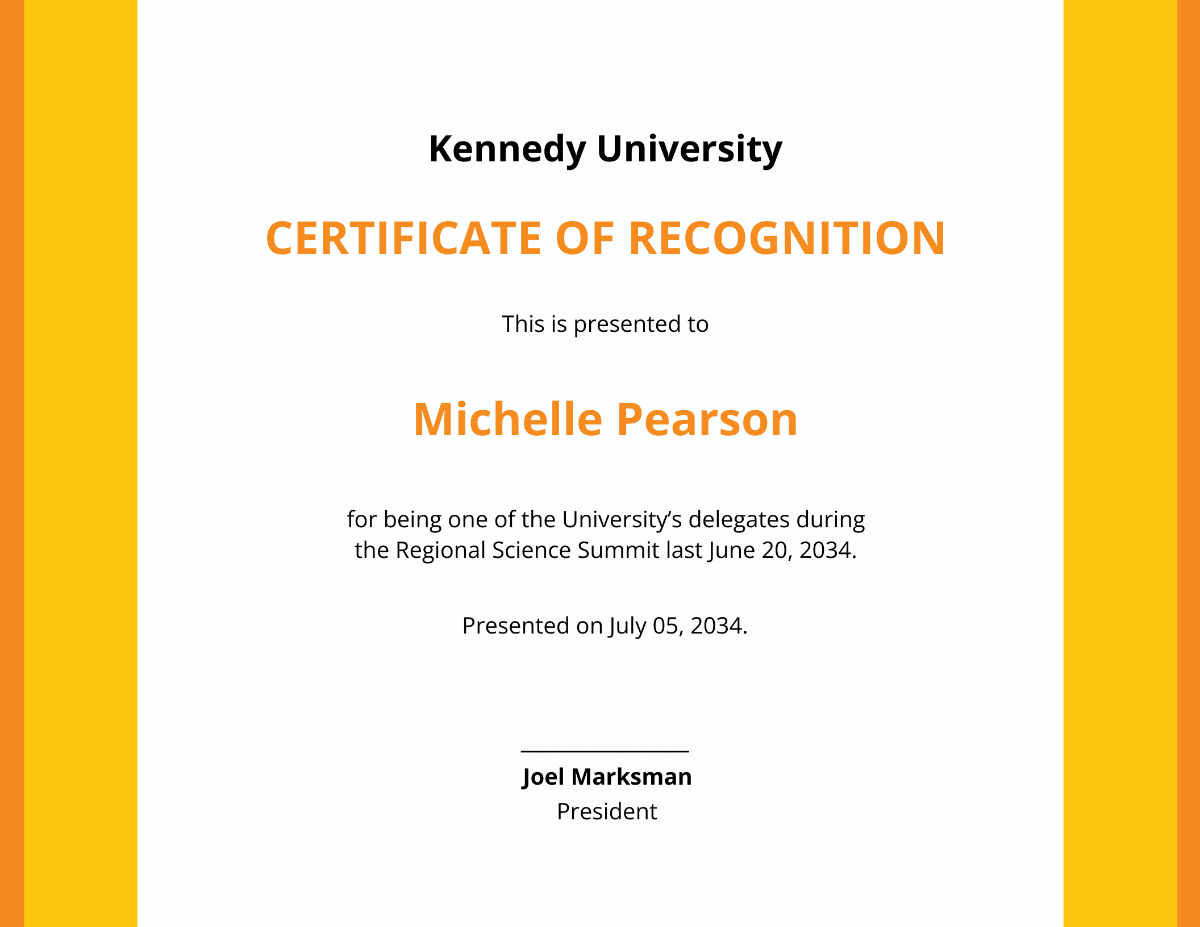 Free University Award Certificate Template