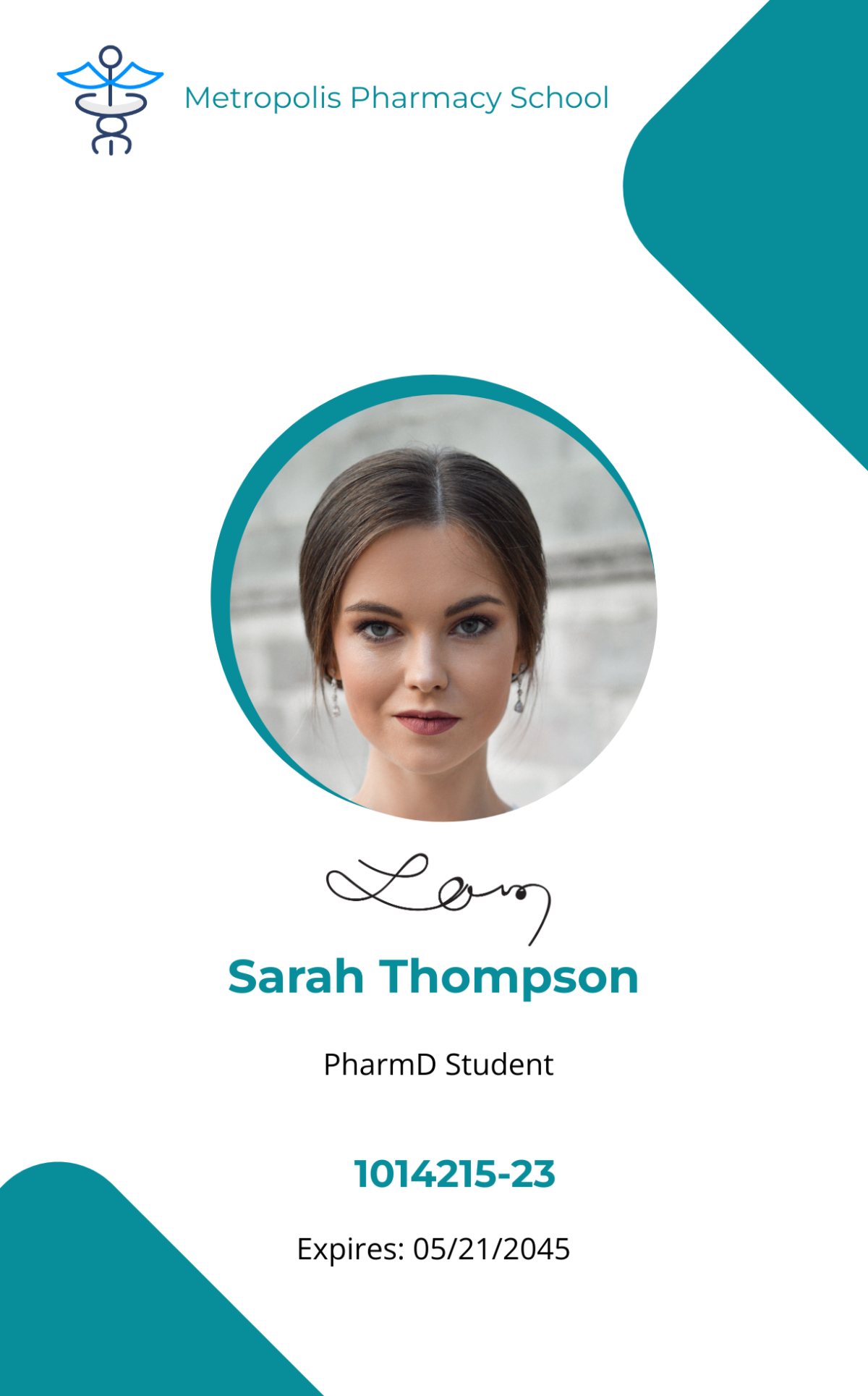 Free Pharmacy School ID Card Template