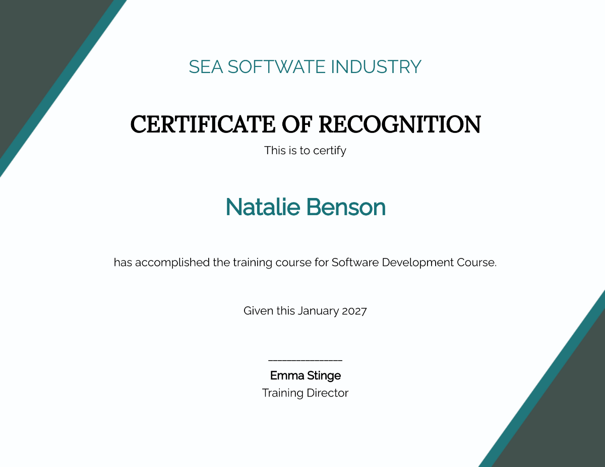 Software Development Certificate Template - Edit Online & Download