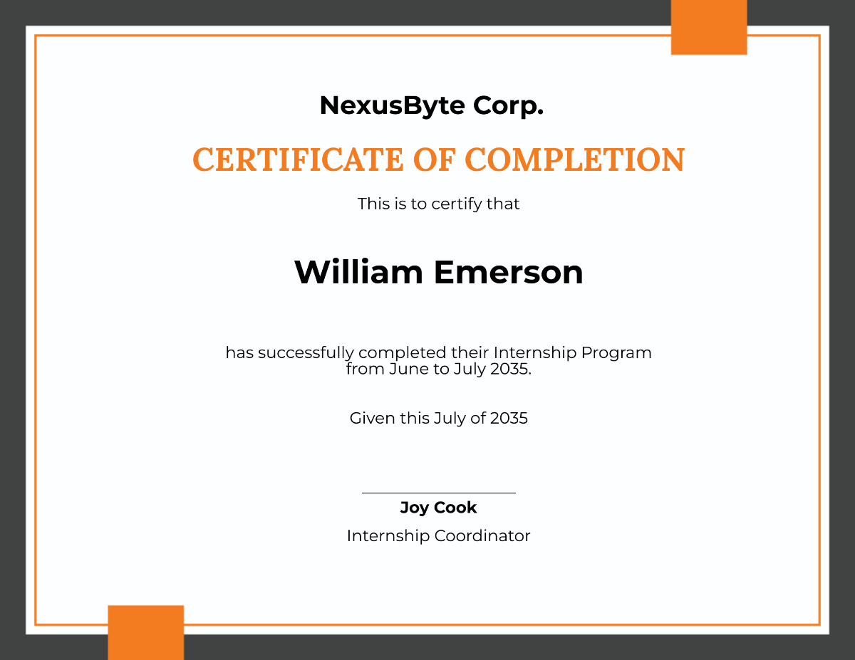 Internship Training Certificate Template - Edit Online & Download