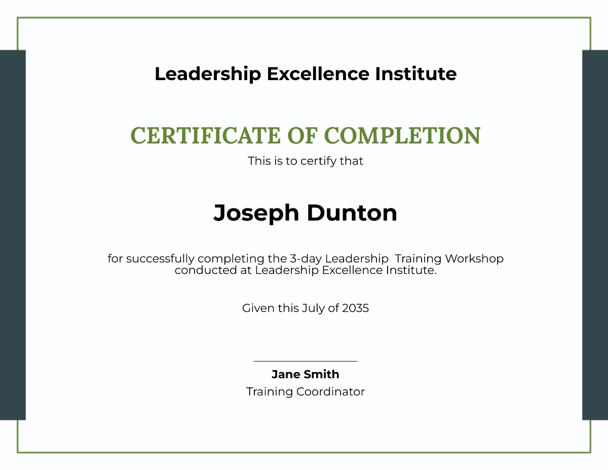 Leadership Training Certificate Template - Edit Online & Download