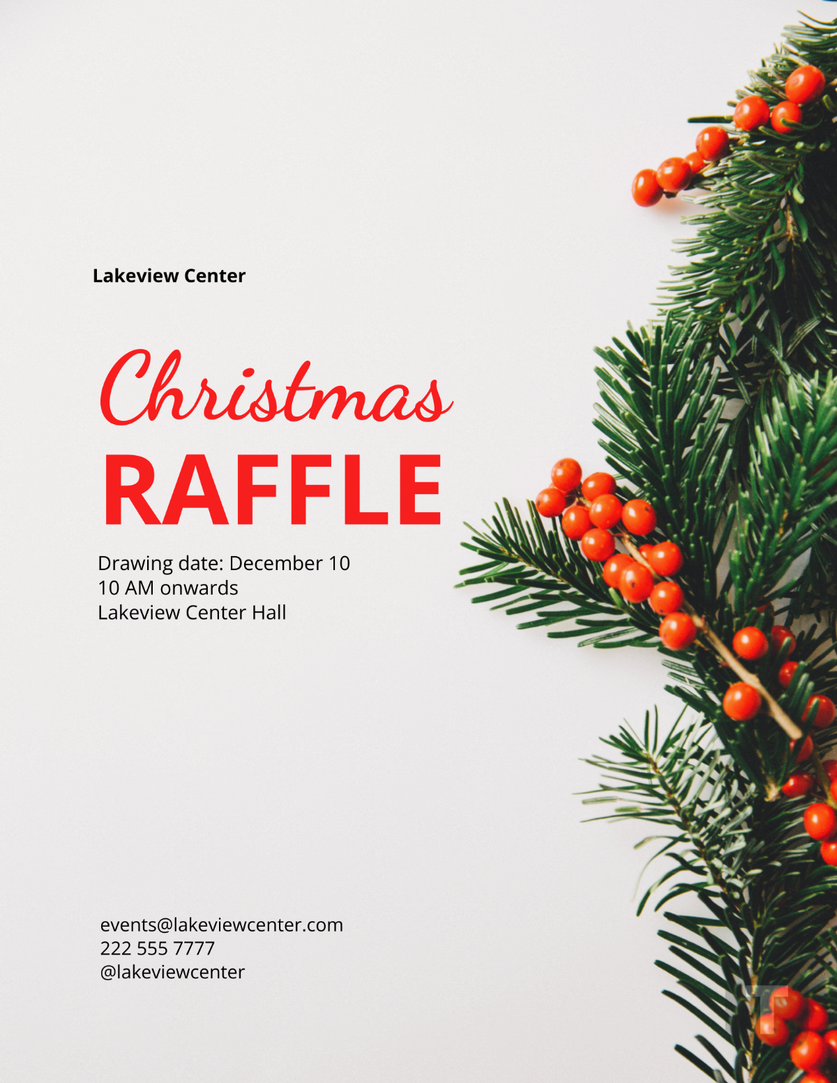 Free Christmas Raffle Flyer Template