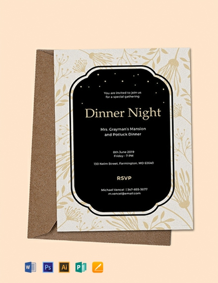 60+ Dinner Invitation Templates - Free Downloads | Template.net