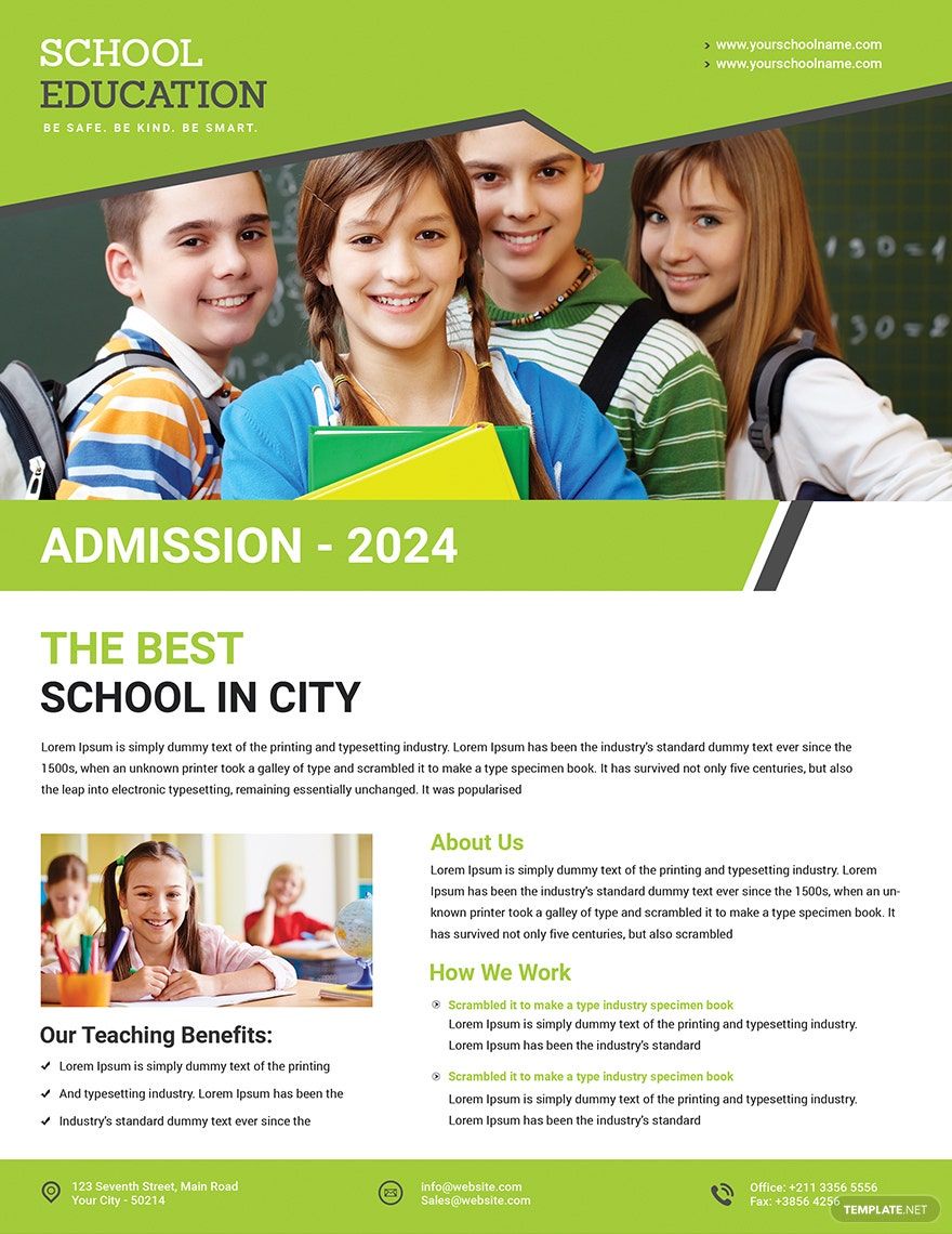 School Education Flyer Template in Illustrator, Pages, PSD, Word, Publisher, Google Docs - Download | Template.net