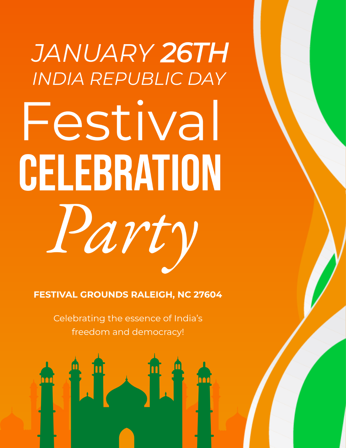 Free Republic Day Flyer Template