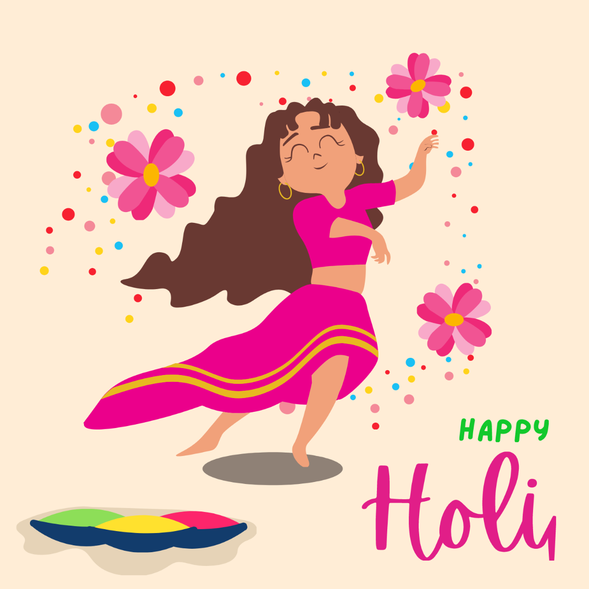 Holi Celebration Vector Template - Edit Online & Download Example ...