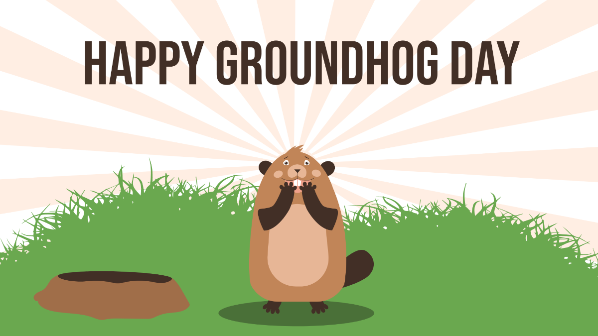 Groundhog Day Cartoon Background Template - Edit Online & Download ...