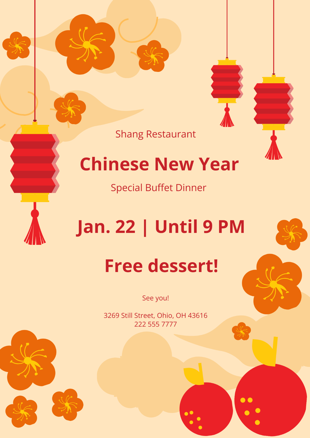 Free Chinese New Year Advertising Flyer Template