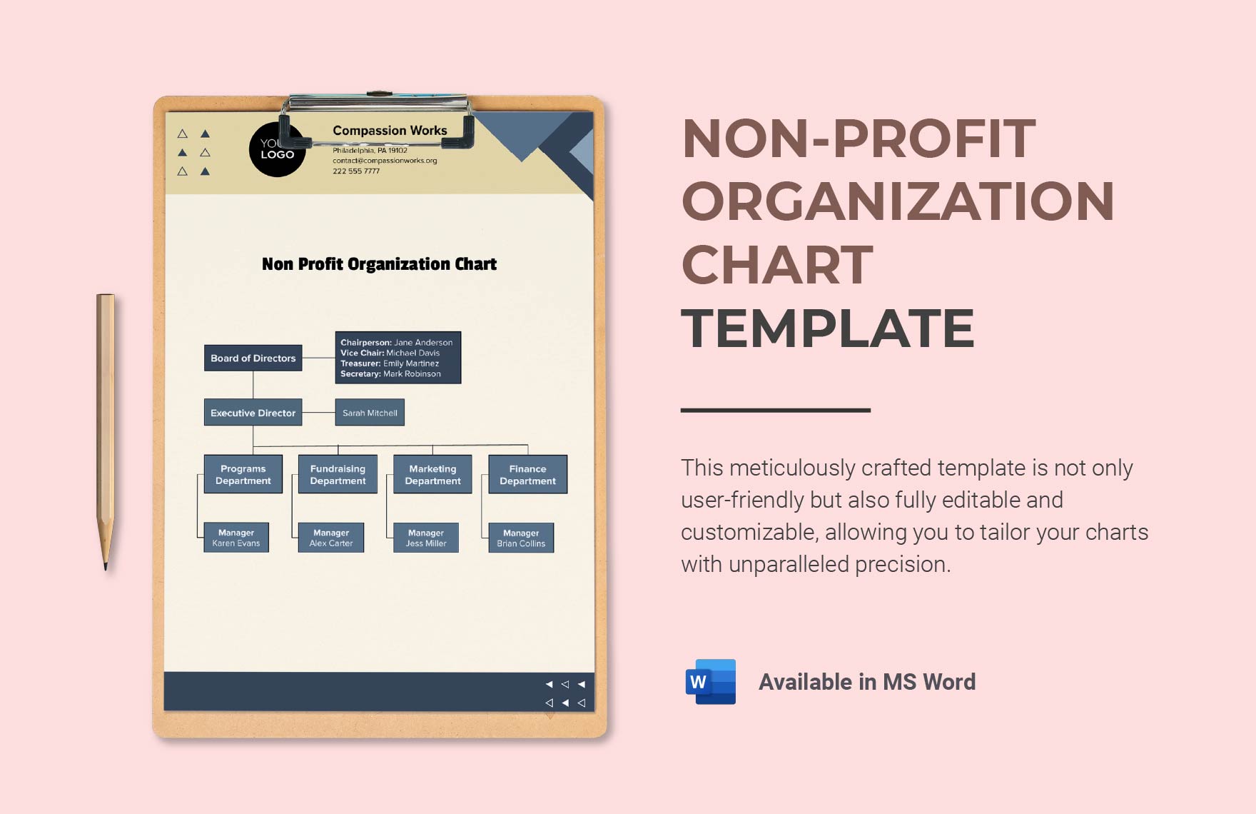 Non Profit Organization Chart Template