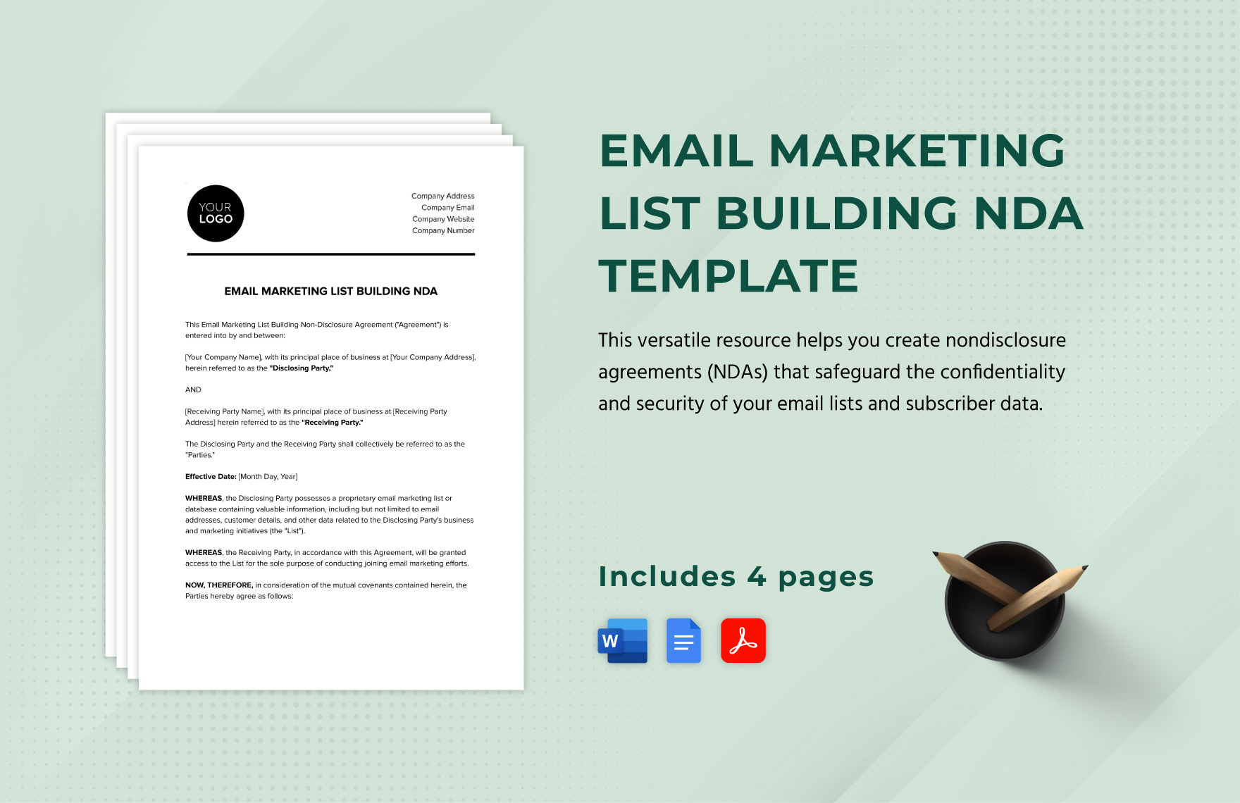 Email Marketing List Building NDA Template