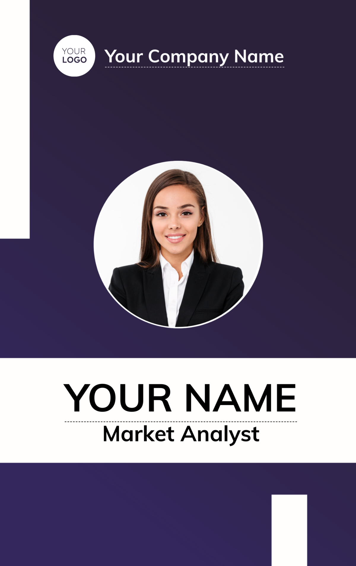 Market Analyst ID Card Template