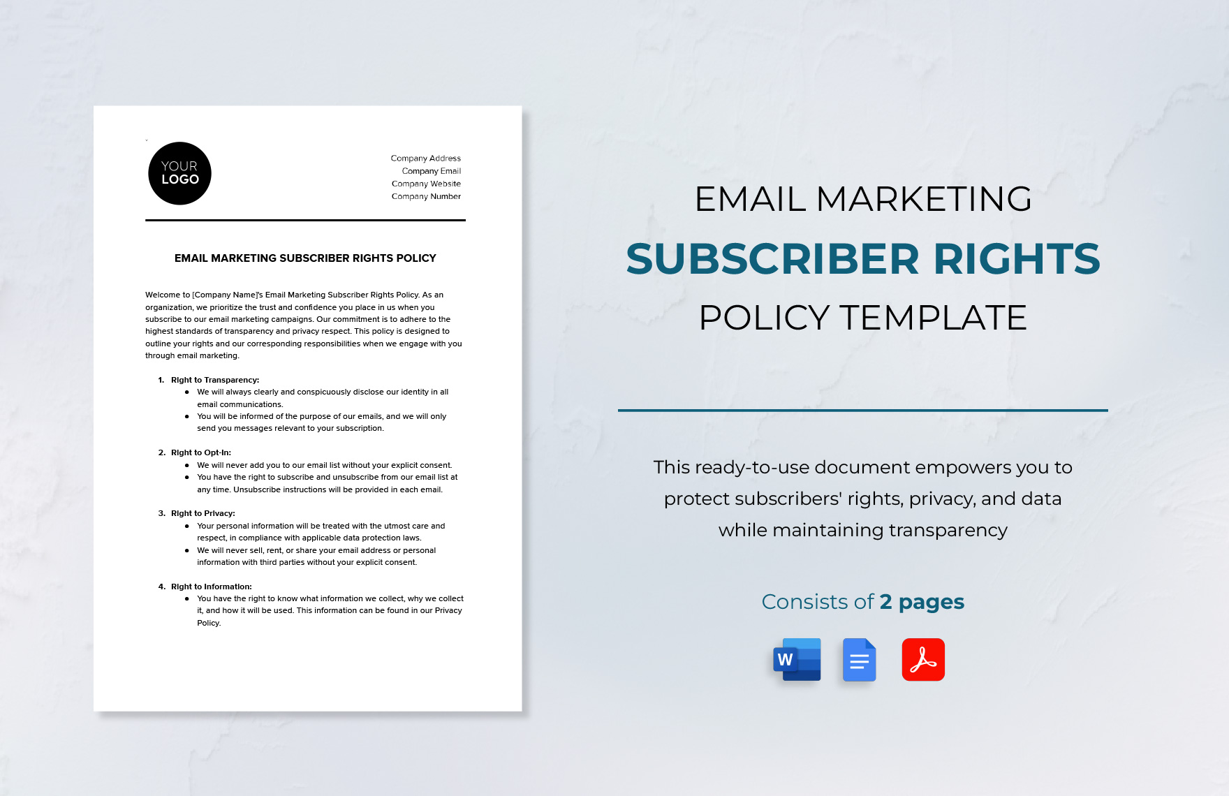 Email Marketing Subscriber Rights Policy Template