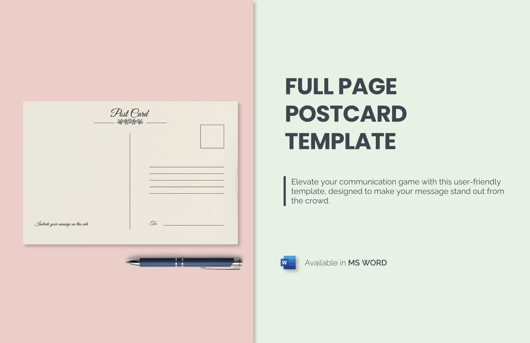 Full Page Postcard Template