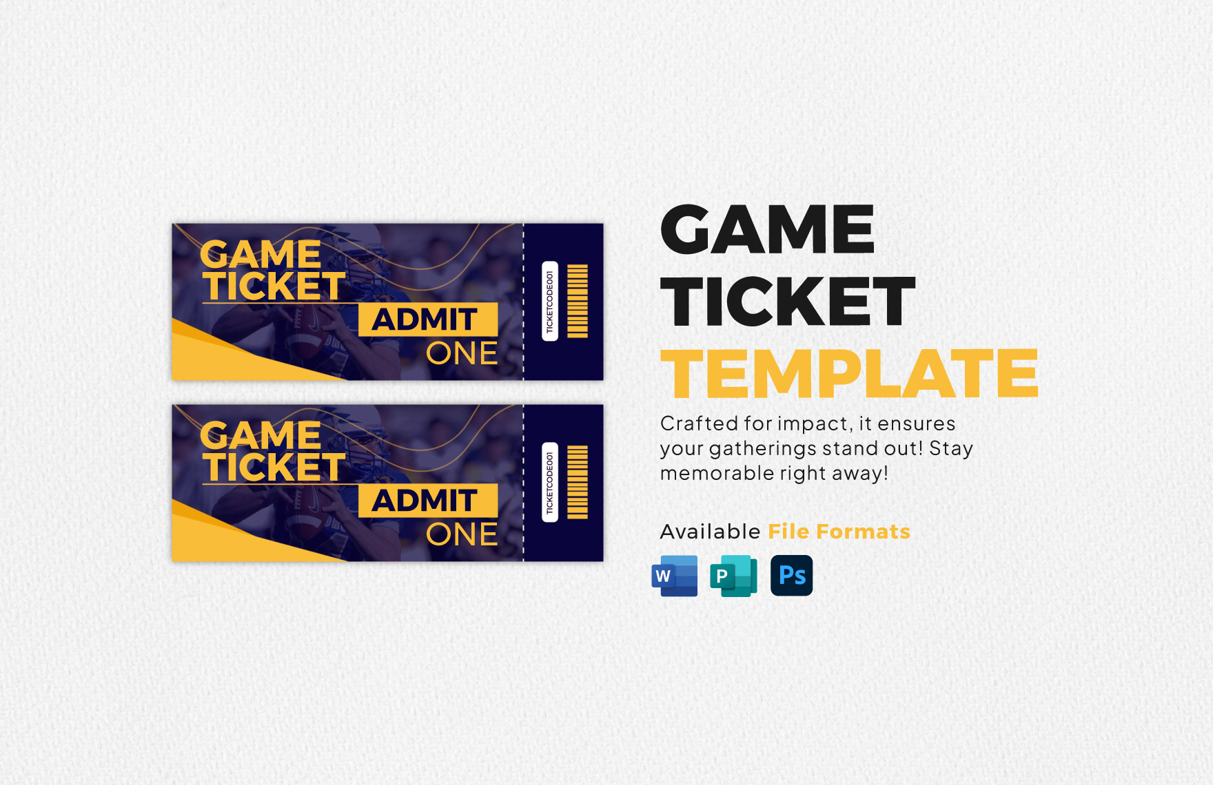 Game Ticket Template