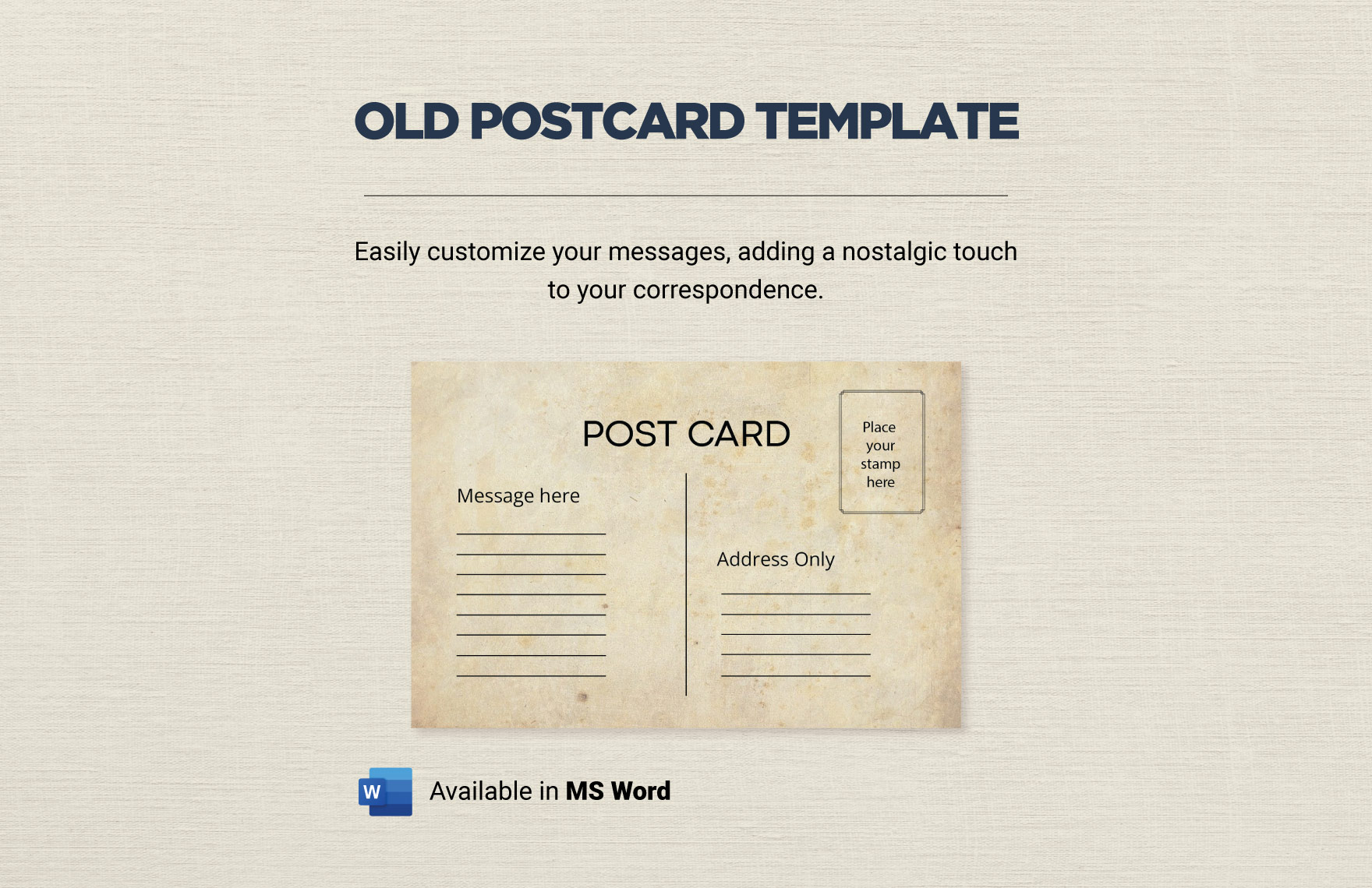 Old Postcard Template