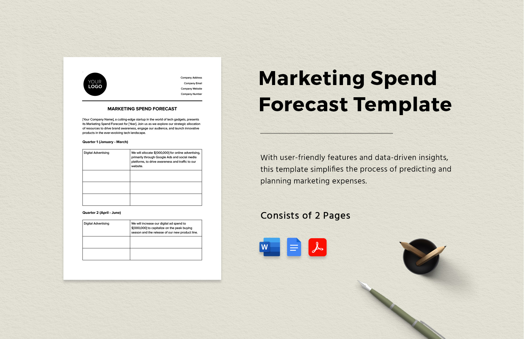 Marketing Spend Forecast Template