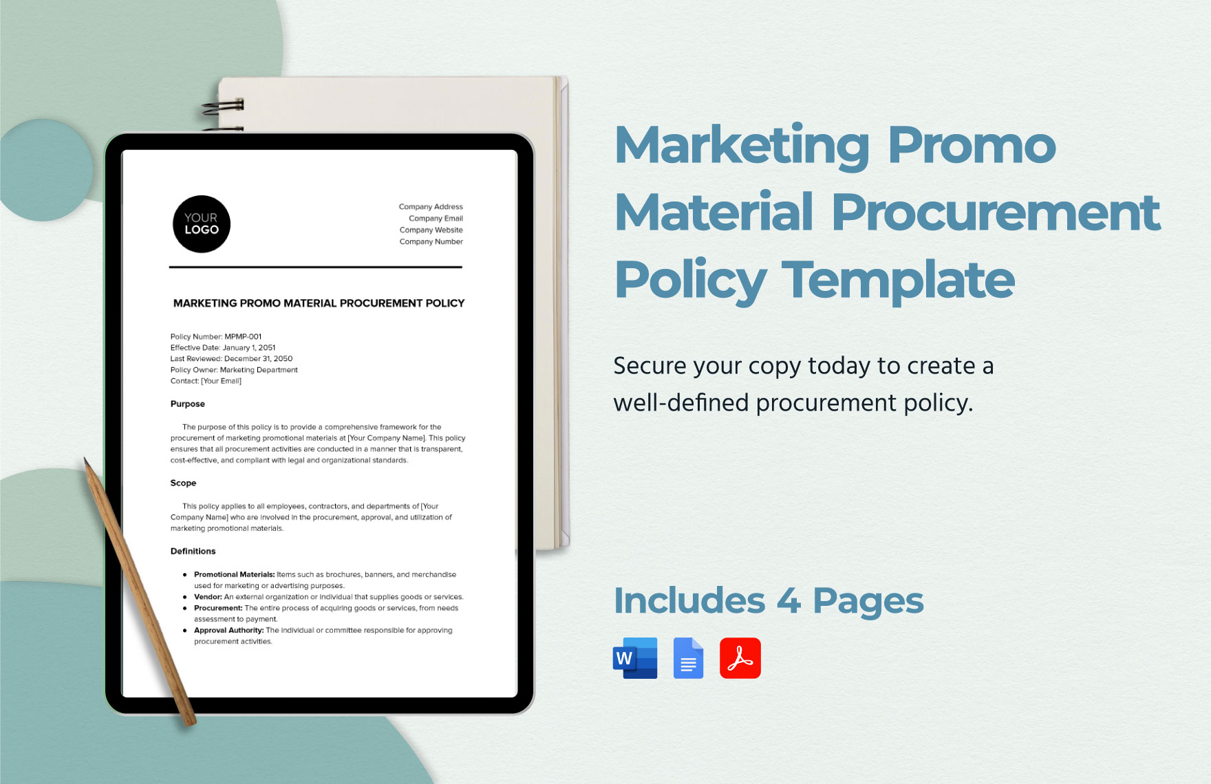 Marketing Promo Material Procurement Policy Template