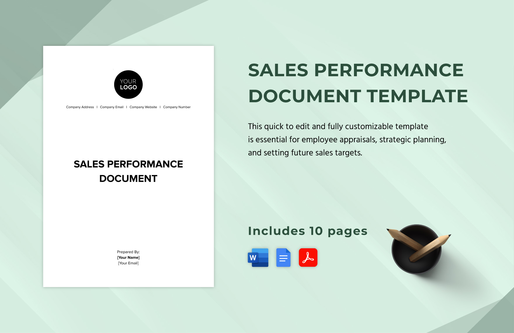 Sales Performance Document Template