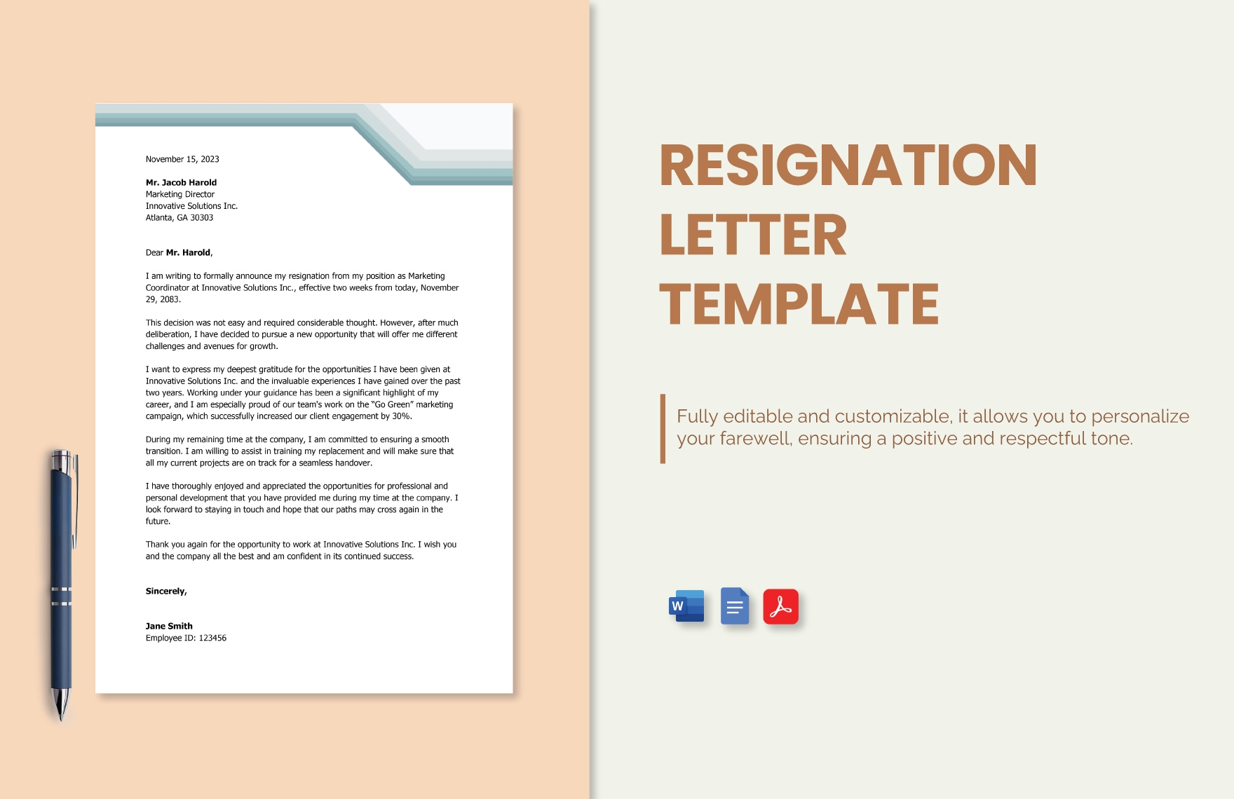 Resignation Letter Template