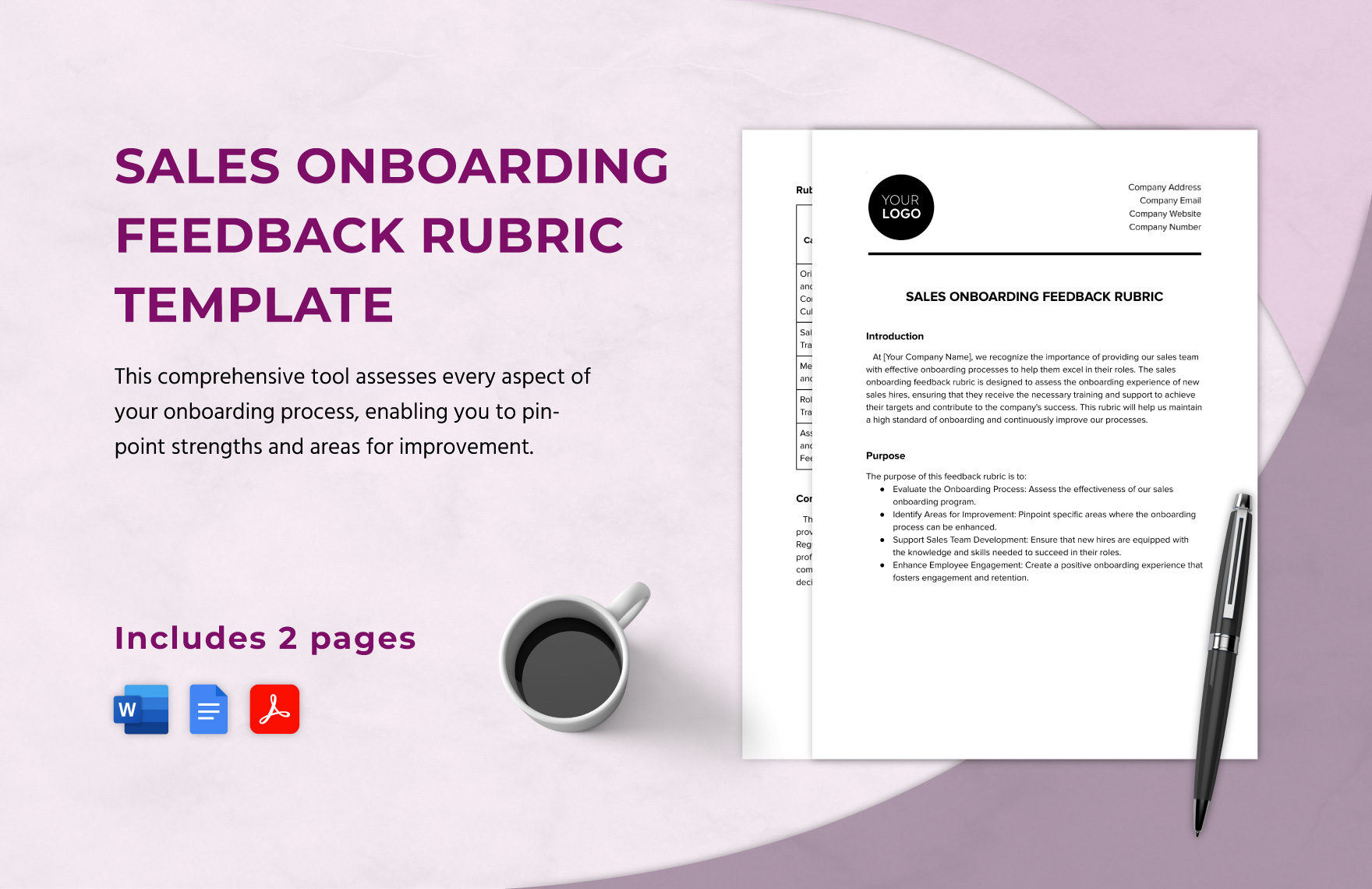 Sales Onboarding Feedback Rubric Template