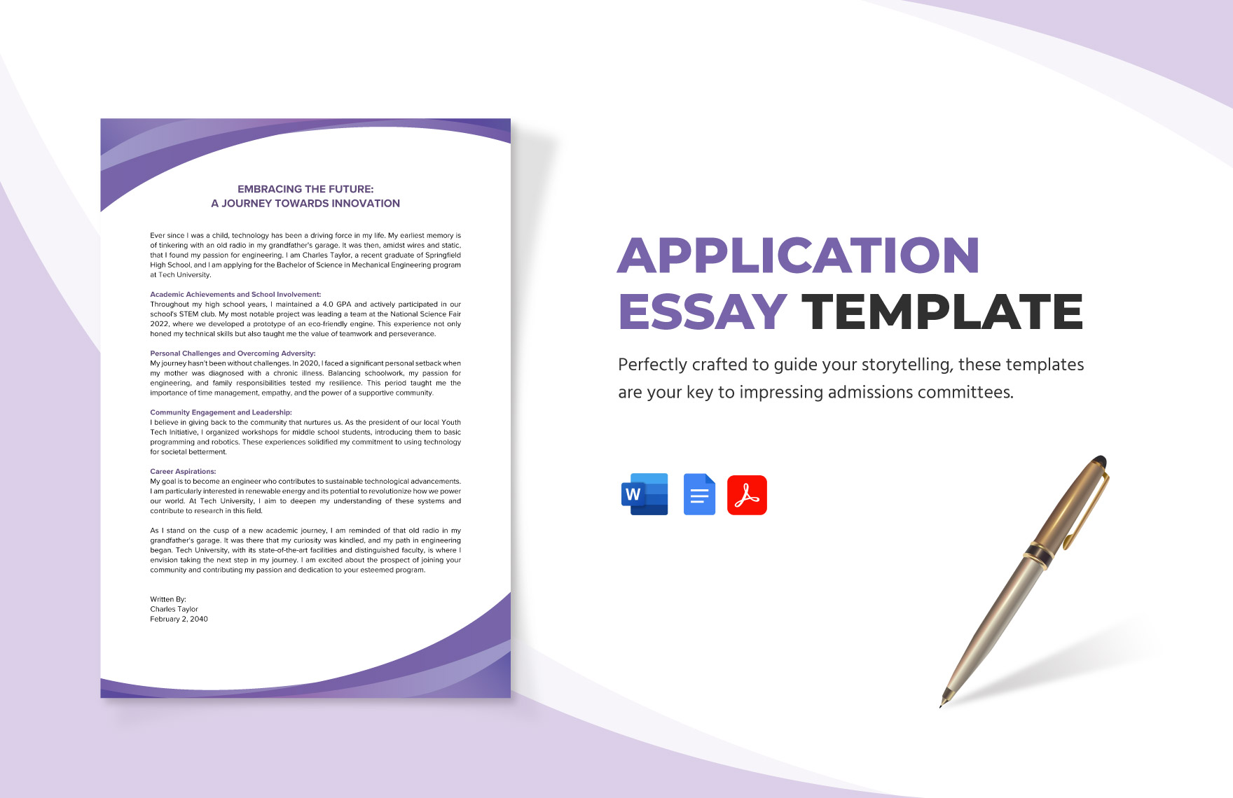 Application Essay Template