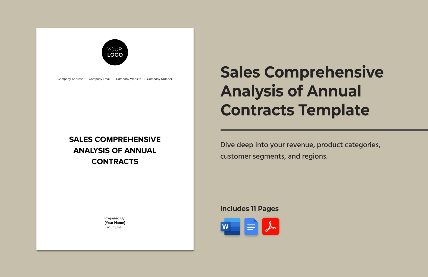 Sales Comprehensive Analysis of Annual Contracts Template