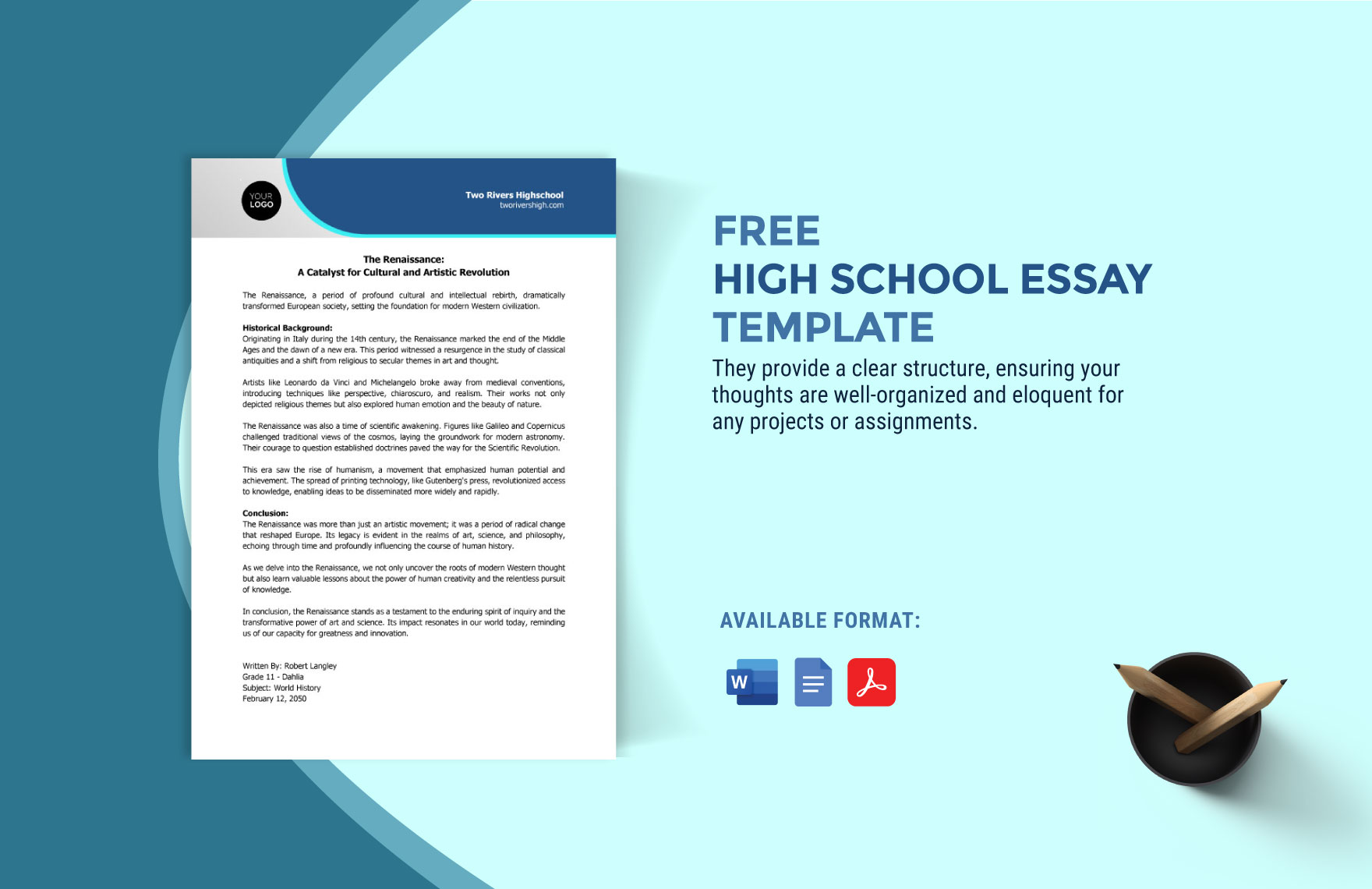 High School Essay Template