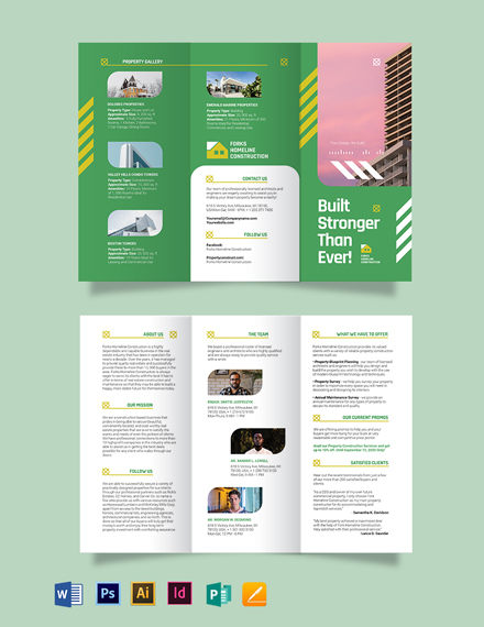 construction company investor tri fold brochure