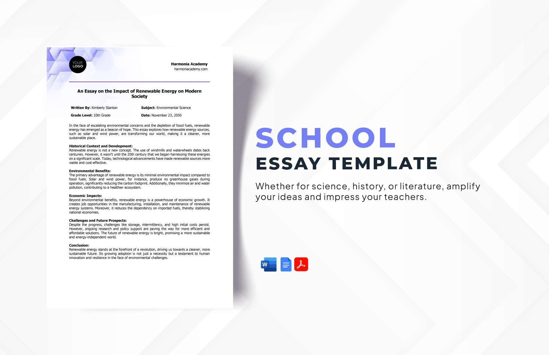 School Essay Template