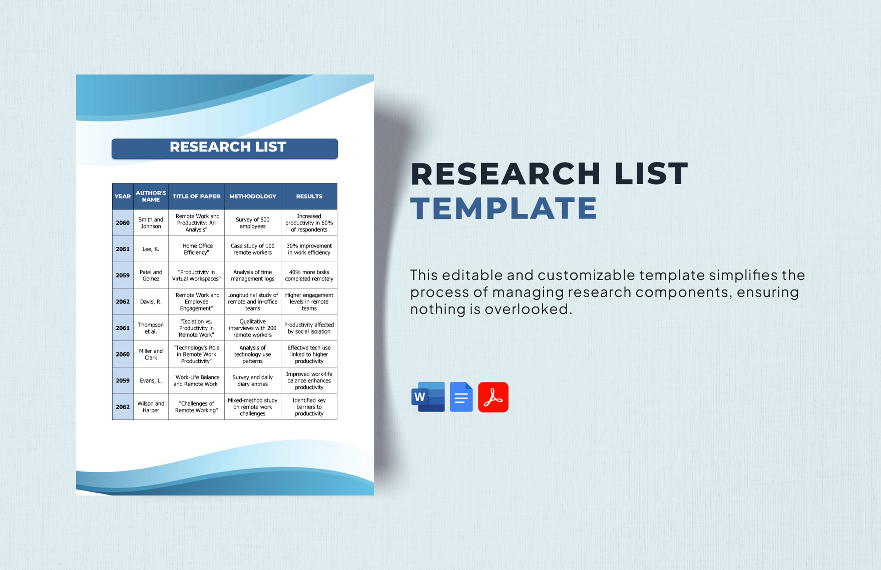 Research List Template in Google Docs, PDF, Word - Download | Template.net