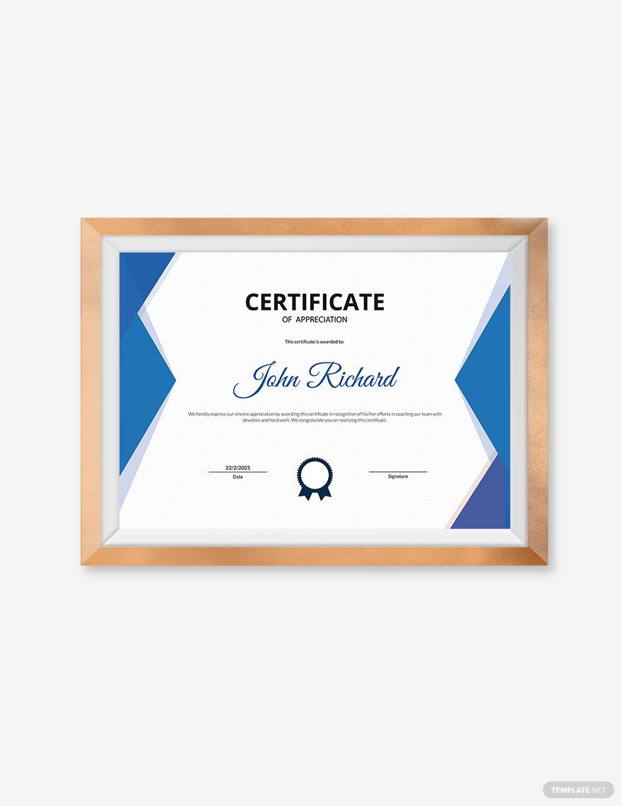 Coaching Appreciation Certificate Template in PSD, Outlook, Word, Publisher, Google Docs, Pages - Download | Template.net