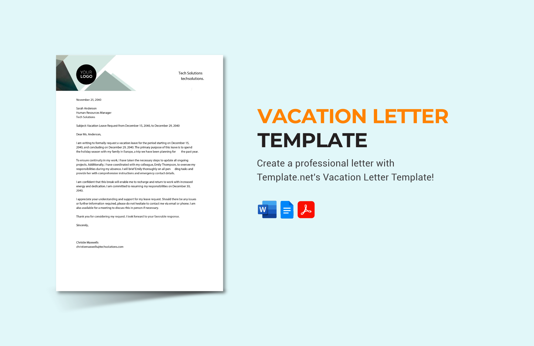 Vacation Letter Template