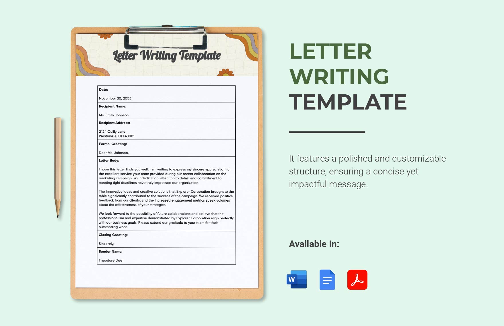 Letter Writing Template