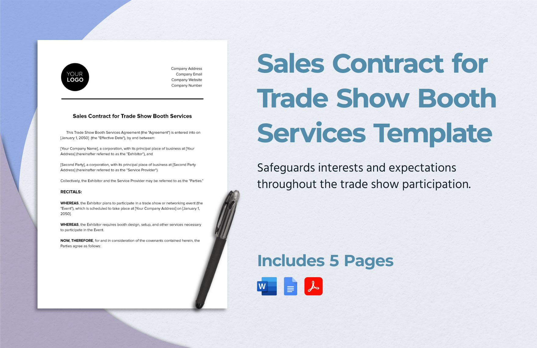 Sales Contract for Trade Show Booth Services Template