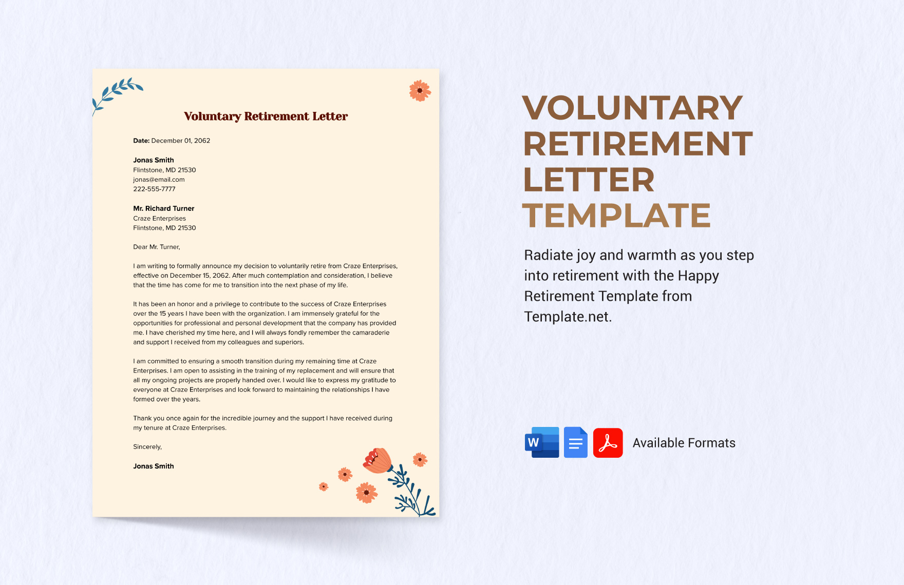 Voluntary Retirement Letter Template