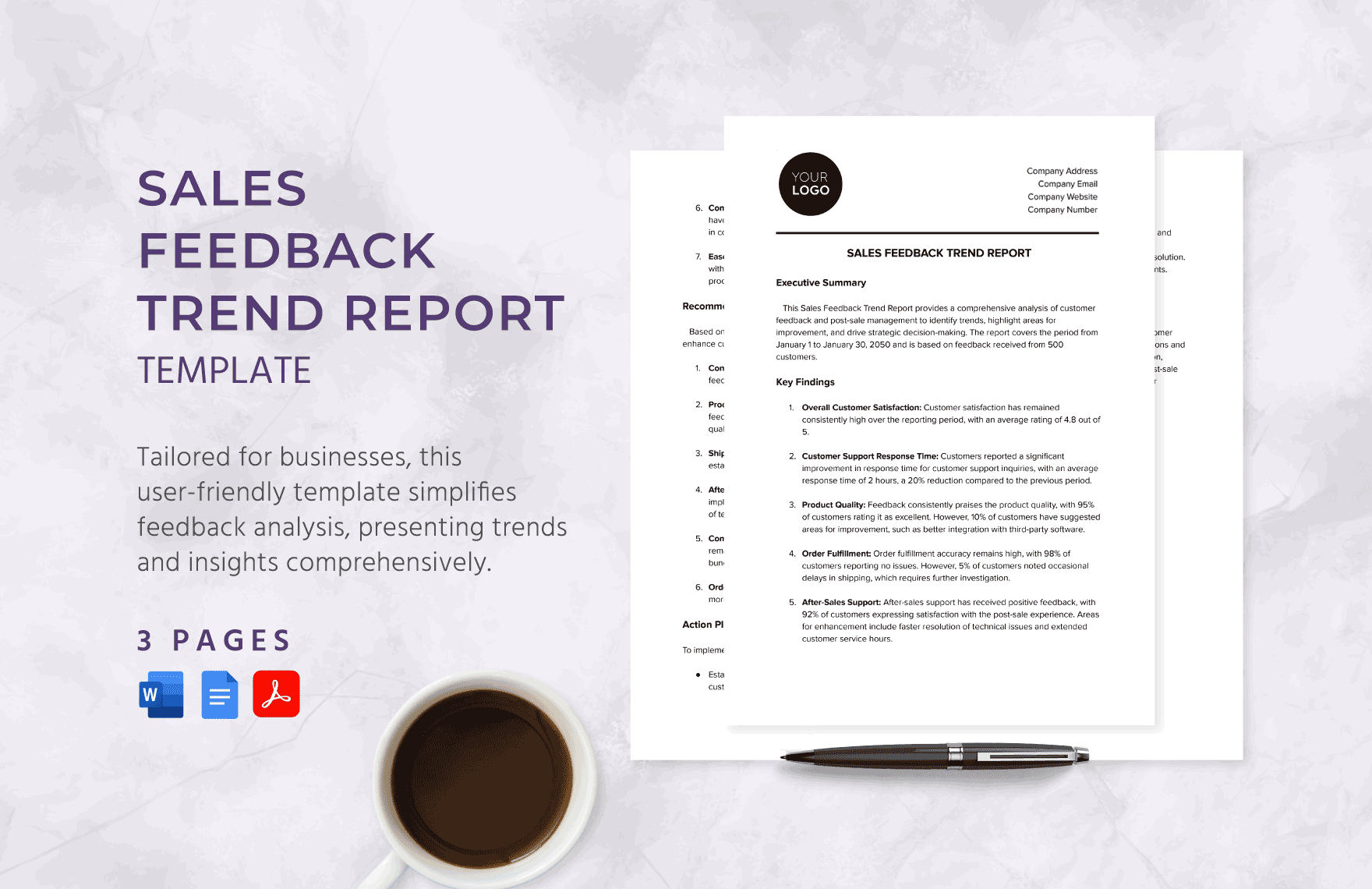 Sales Feedback Trend Report Template