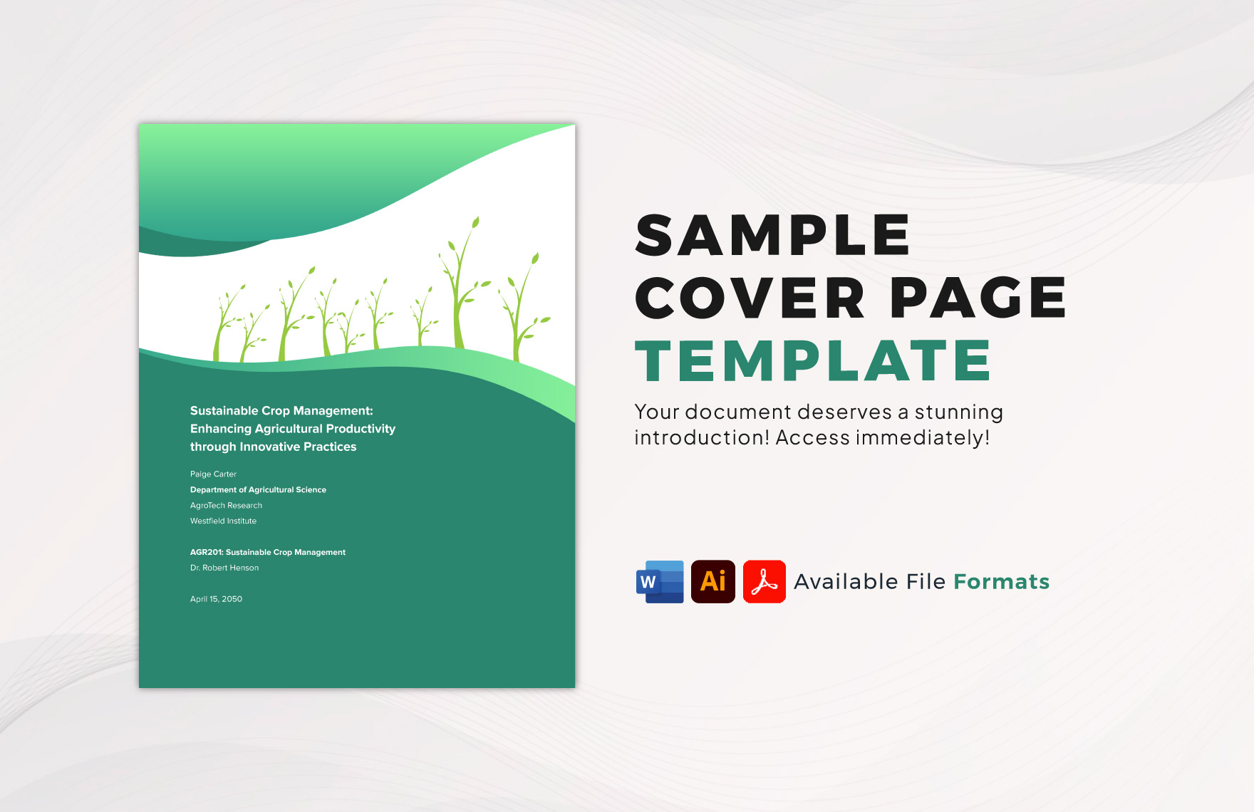 Sample Cover Page Template