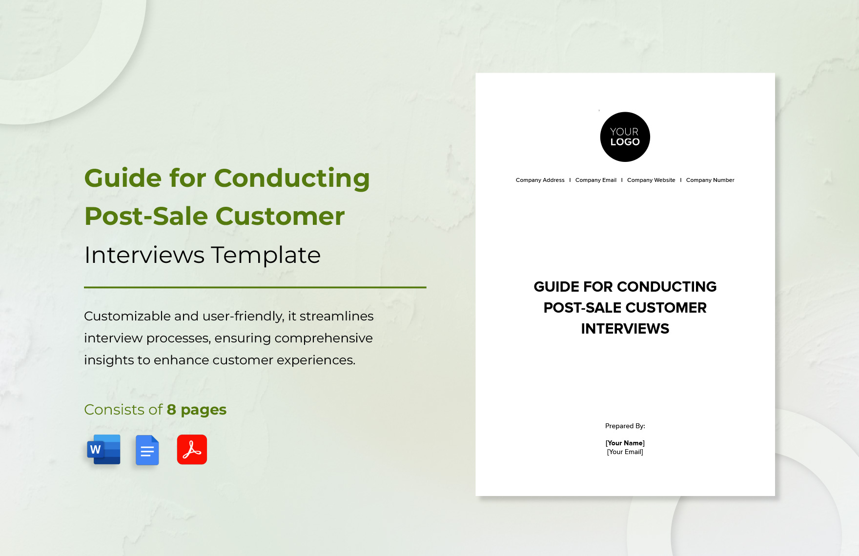 Guide for Conducting Post-Sale Customer Interviews Template