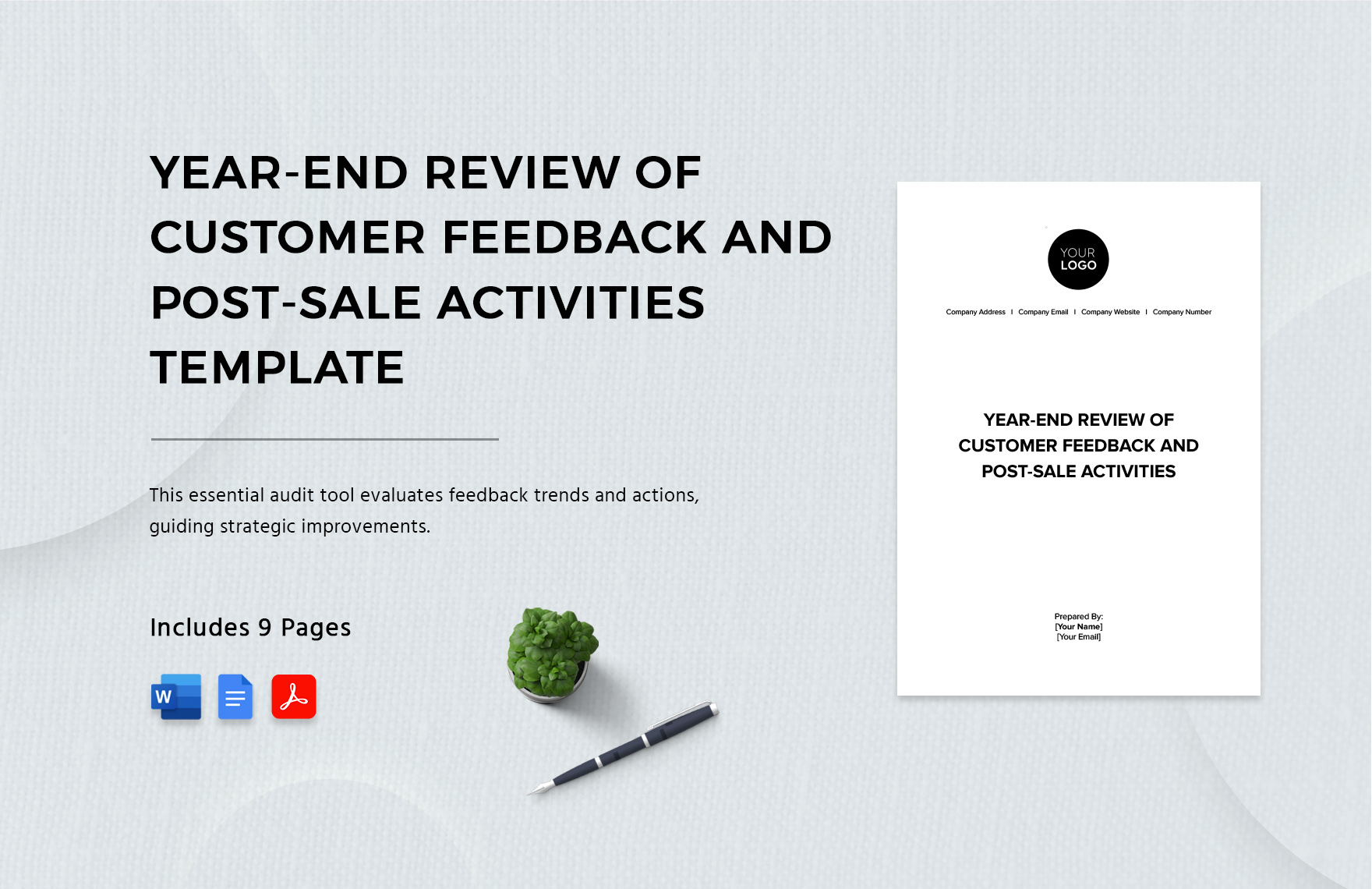 Year-end Review of Customer Feedback and Post-Sale Activities Template