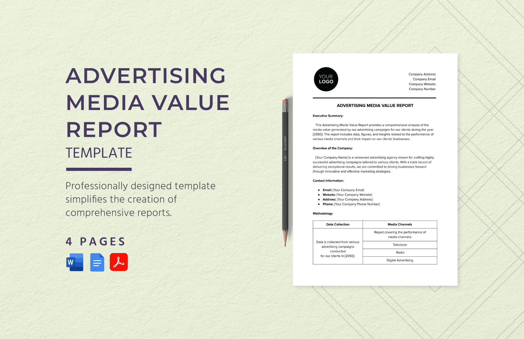 Advertising Media Value Report Template