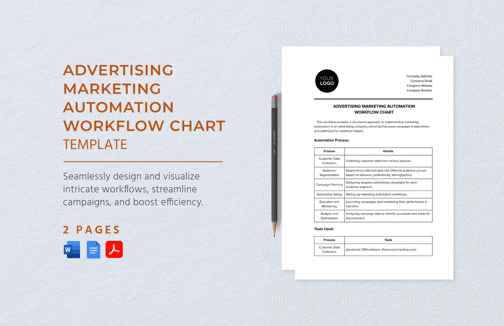 Advertising Marketing Automation Workflow Chart Template